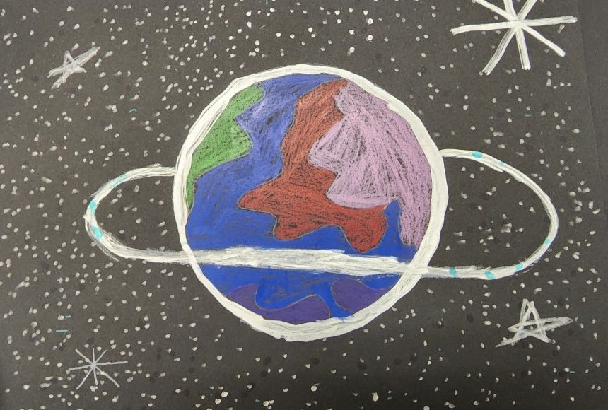 Youth's artwork, planet