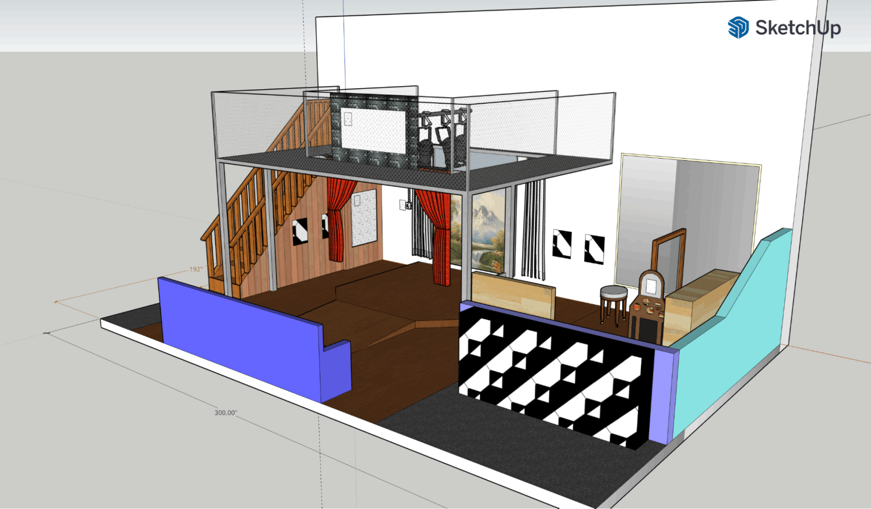 SketchUp Drawing of Exhibit